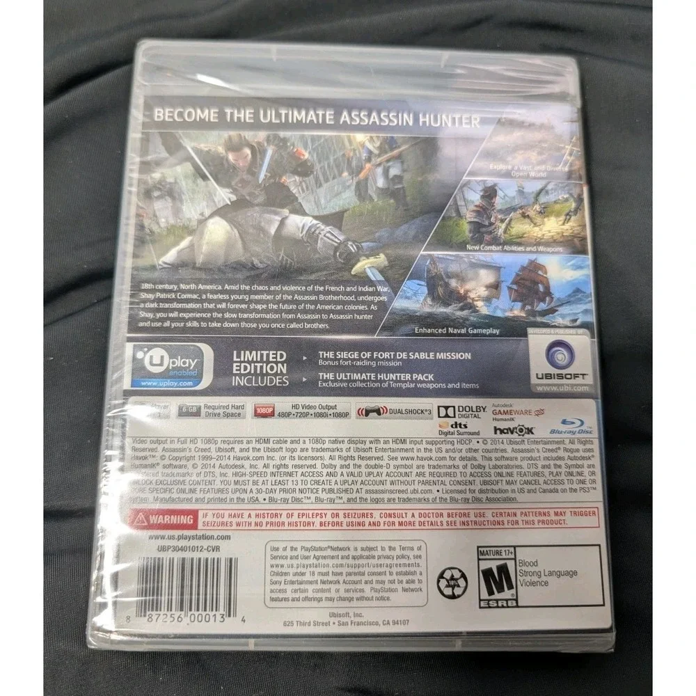 Assassin's Creed Rogue‎ Limited Ed PS3 PlayStation 3 Brand New Sealed -- S2G --